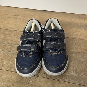 New Geox Respira Boys an Poseido Double Hook and Loop Sneaker Grey/Blue Sz 8.5T